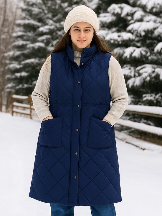 Dokotoo Jackets & Blazers - DOKOTOO Women's Quilted Long Navy Vest. XL